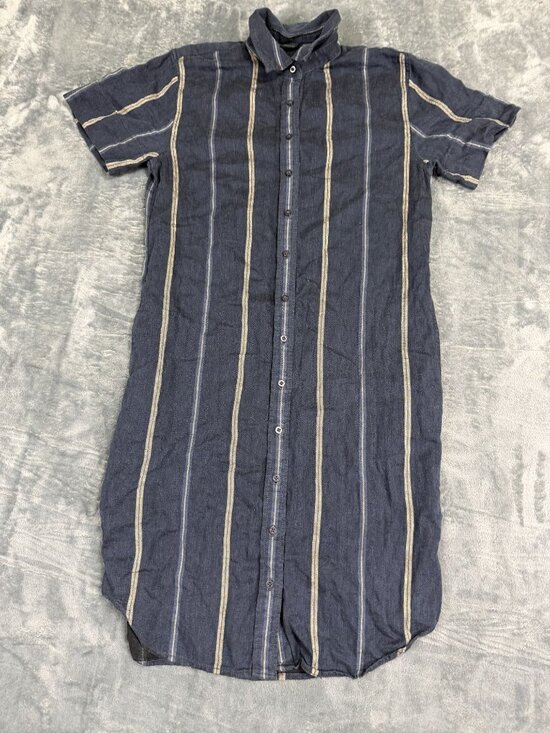 Lauren Ralph Lauren Dresses & Skirts - Lauren Ralph Lauren Womens Blue & Beige Striped Button-Down Shirt Dress 4